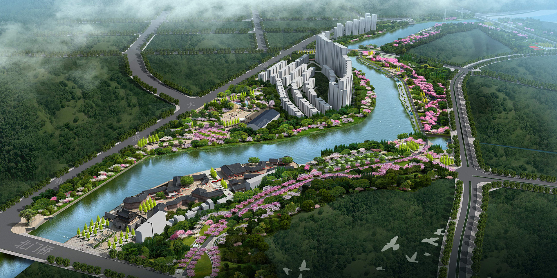 Qinlan Lake, Lakeside Landscape Design From The Jinxian County Sewage Treatment 
